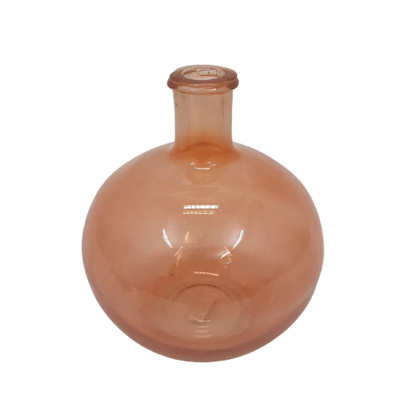 Red and Orange Colour Finished Stylish Table Top Decorative Glass Flower Vase for Home Decor