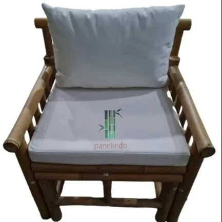 Knock Down Bamboo Chair with Waterproof Cushion living room natural eco friendly home deco interior house
