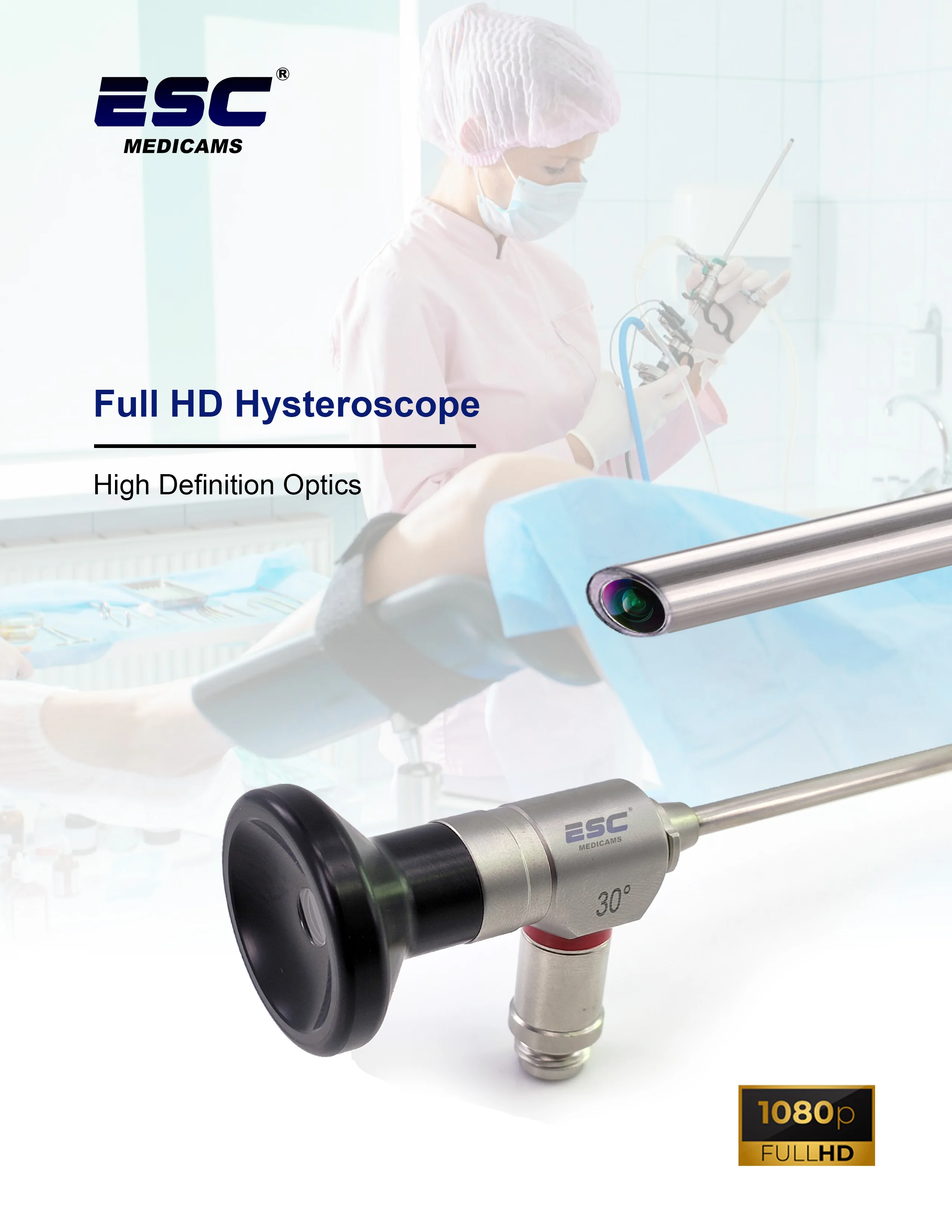 Hysteroscope 4mm 30 Degree Rigid Endoscope Urology Surgical Instruments Full HD Optics 1080p