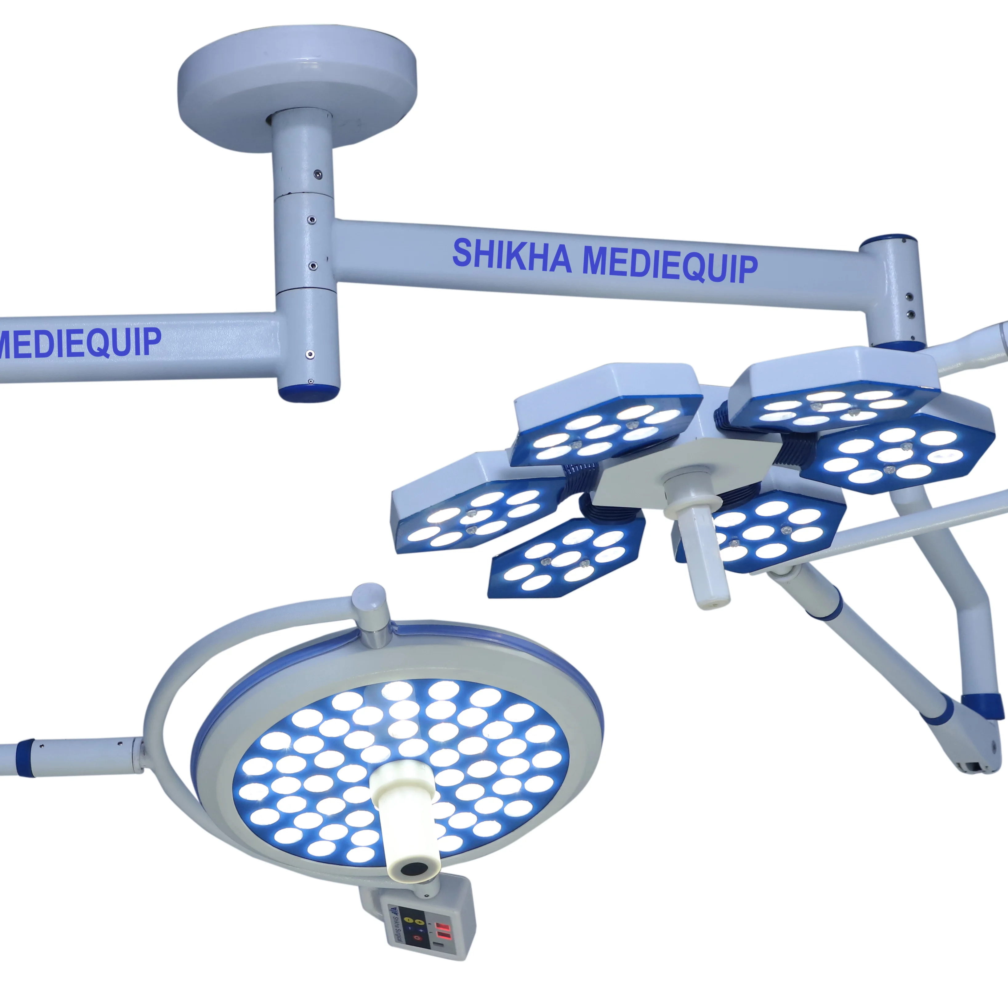 MEDICAL Double Dome Ceiling Mounted Surgical Shadowless LED Operating Light With Camera operational