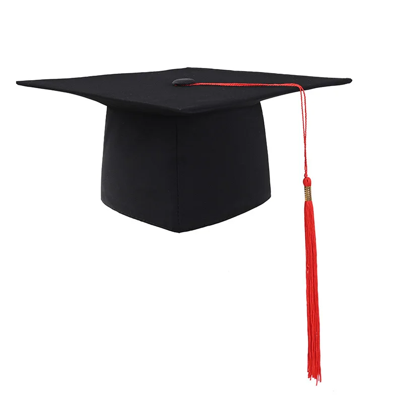 New High Quality Adult Bachelor Postgraduate Master University Academic Mortar Board Graduation Cap with Tassels Doctor Hat
