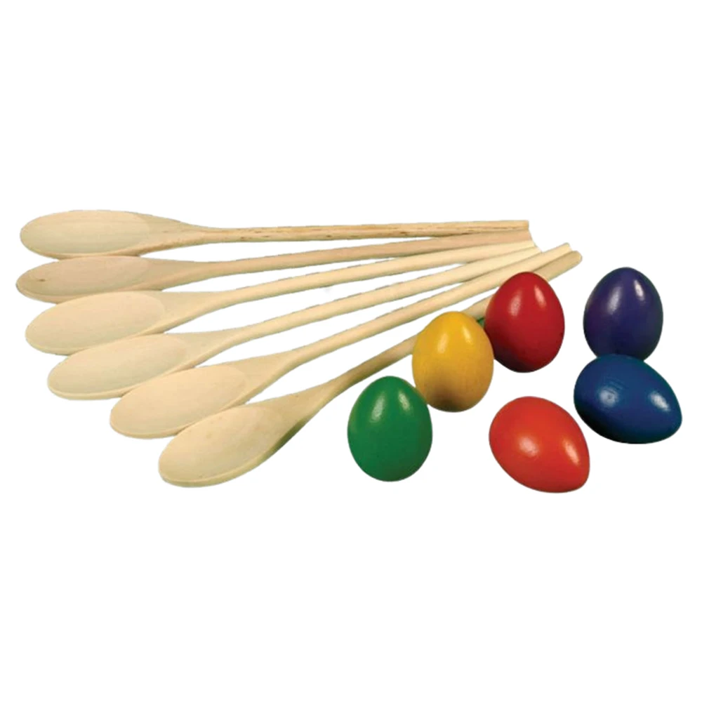Super Egg Spoon Race Game Sets Kids Balance Training Toy Plastic Egg Spoon Balance Game