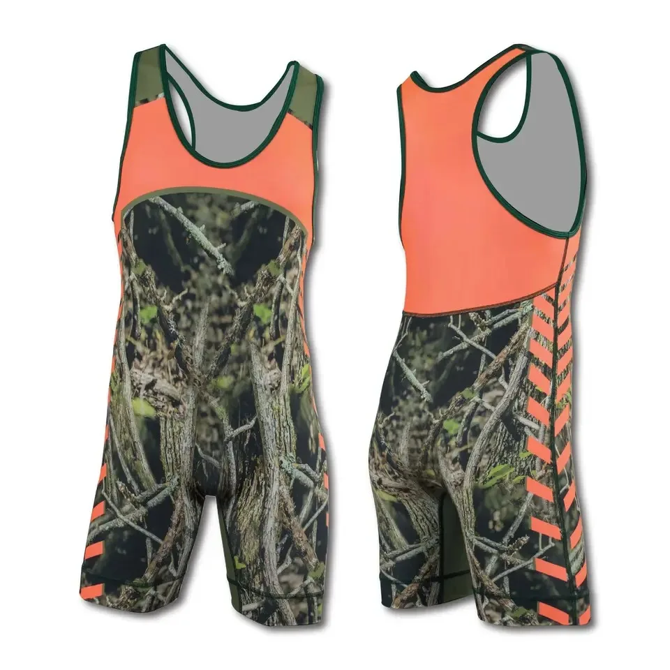 Design Your Own Custom Sublimation Wrestling Singlet Durable Wrestling Uniforms for Competition and Training Singlets