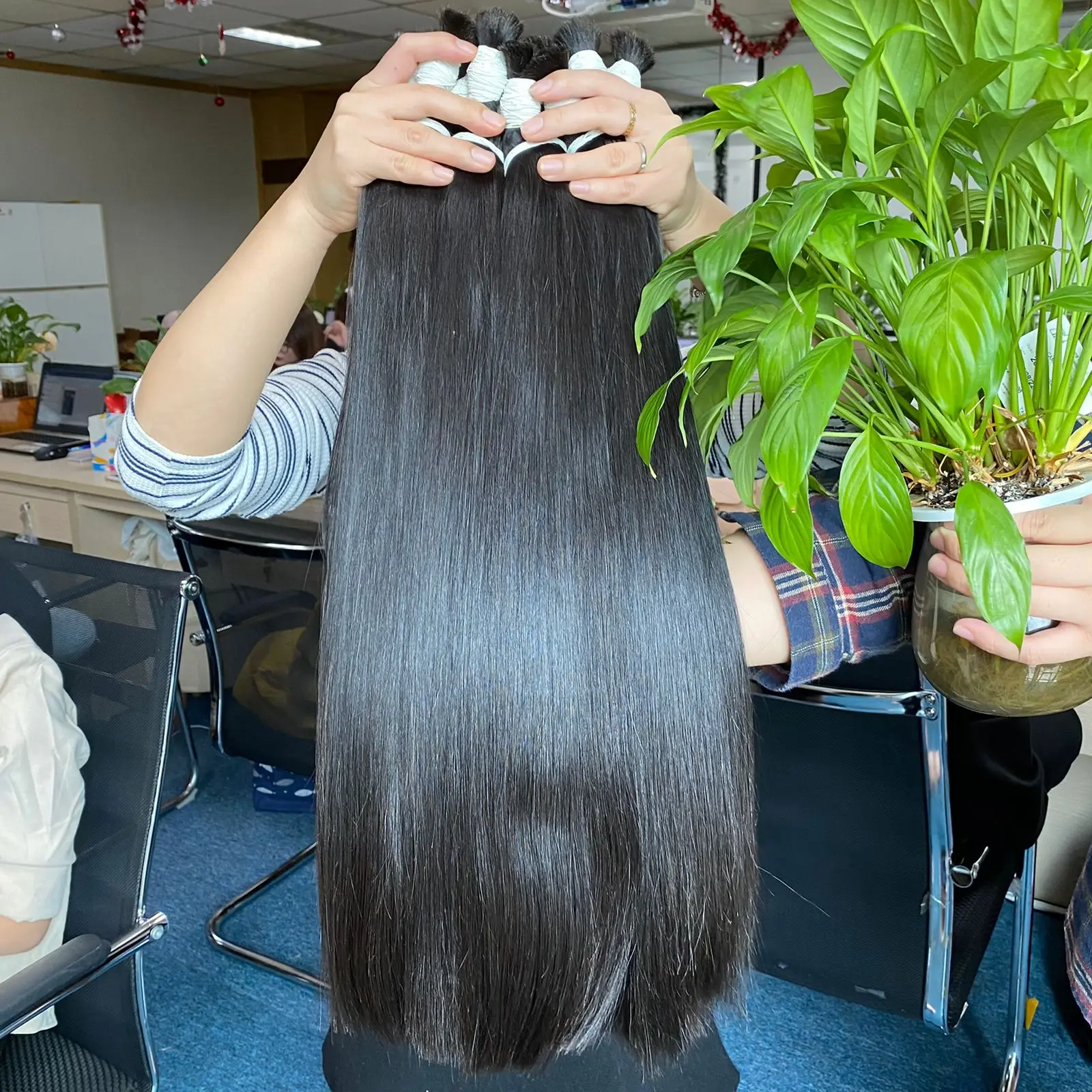 Human Hair Wholesale Virgin Black Hair Luxury Top Quality Factory Bulk Brown Natural Straight Vietnam