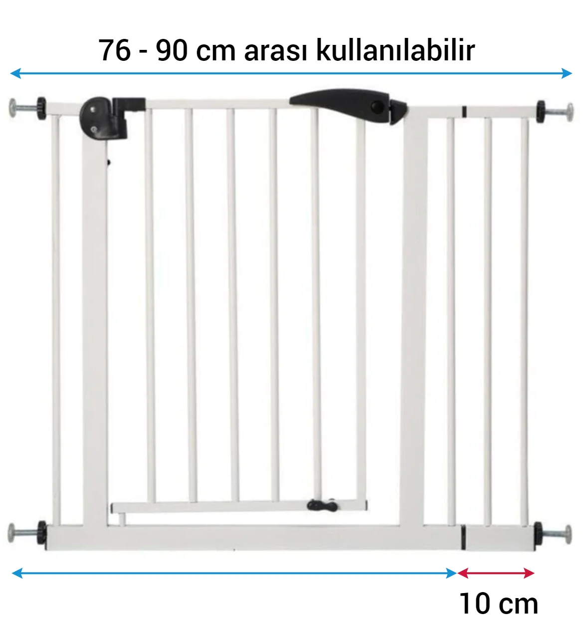 OEM Logo Metal Safety Gate Hot Sale Child Pet Door Protector Barrier Steel Stairs Gate with Plastic Set Safe Made in Turkey