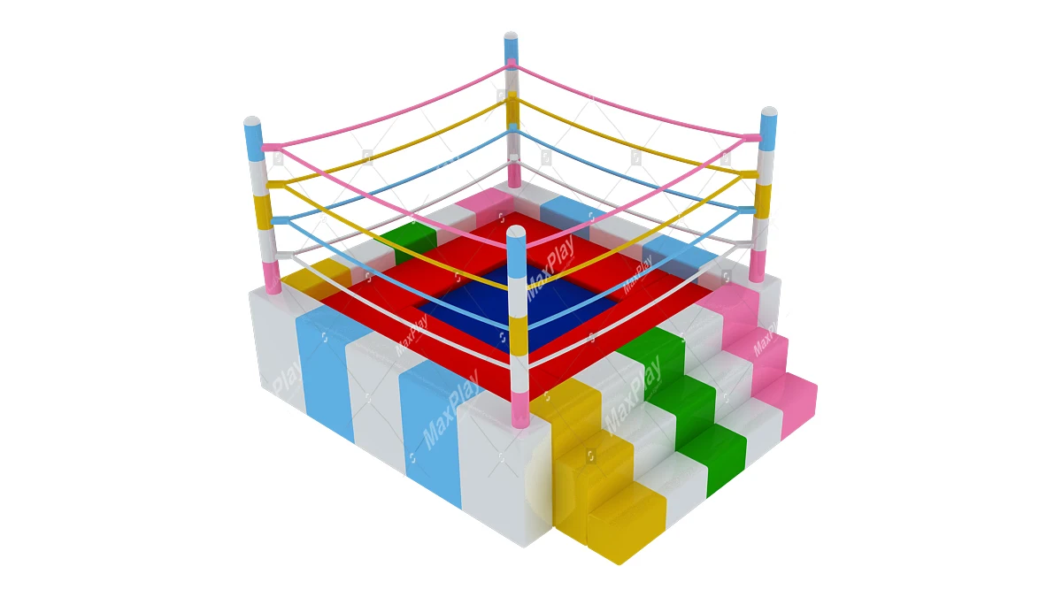 Top Sale ! High Quality Customizable Mixed Colour Commercial Soft Play Custom Trampoline Boxing Ring By Maxplay