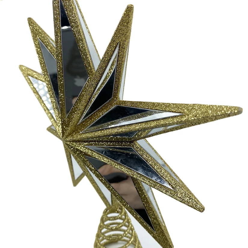 Manufacturers Christmas Star Tree Topper Mirrored Star Glitter Tree Topper for Christmas Party Decoration