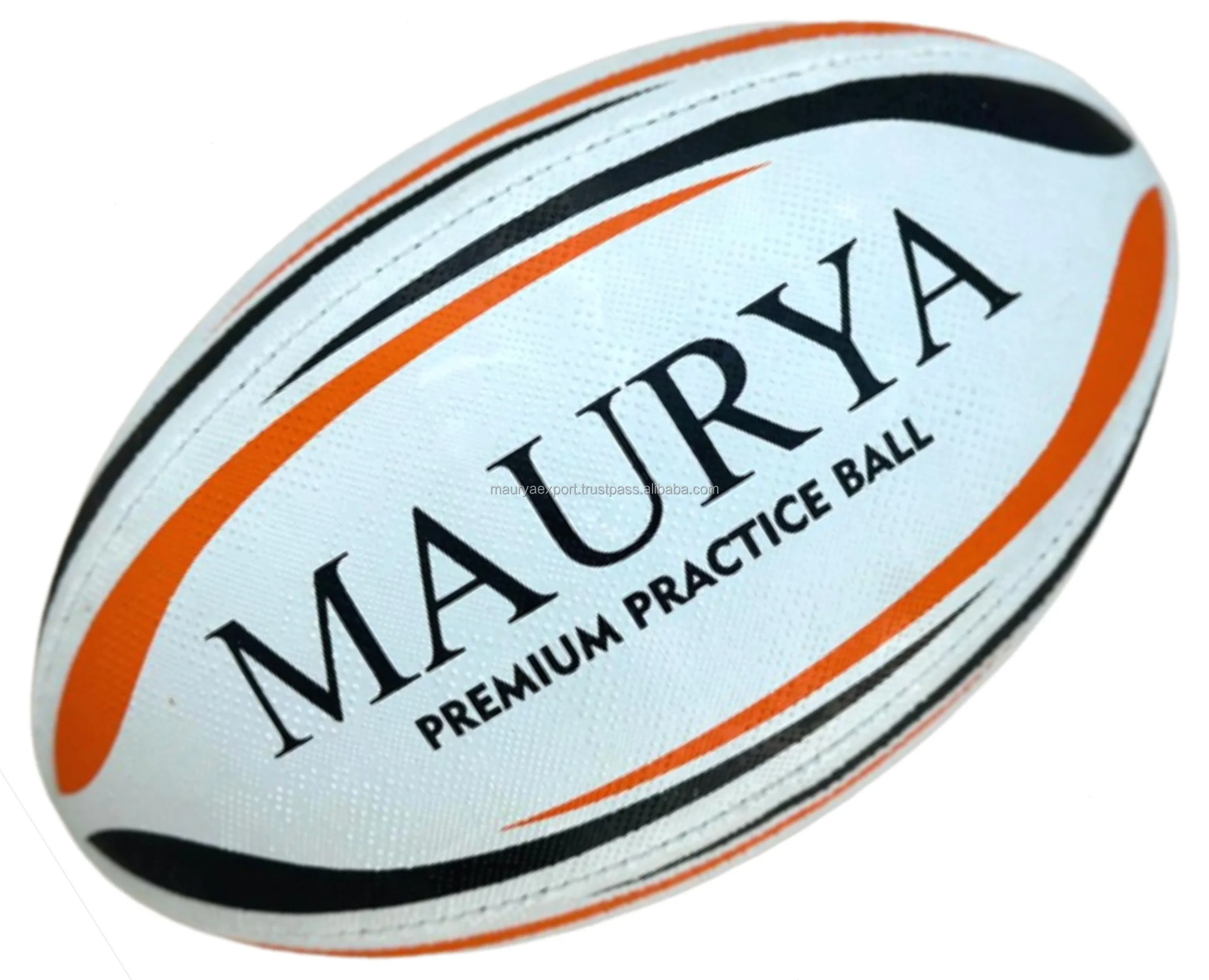 Custom Logo Rugby Ball for Sports and Training High Air Retention PU Material with Latex Bladder Printed Logo