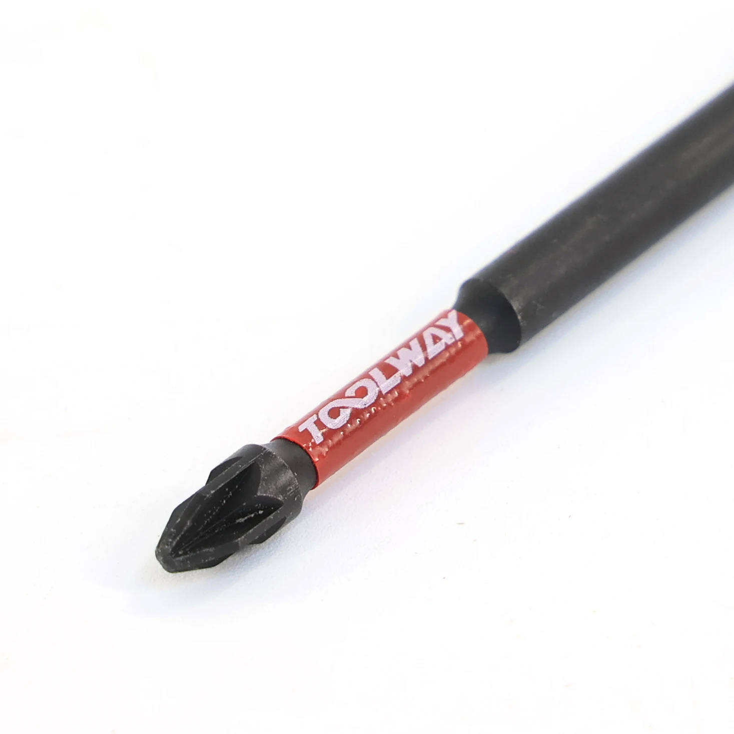 Ударная отвертка TOOLWAY 90 мм S2 PZ2 с шестигранным хвостовиком длинные черные Биты для