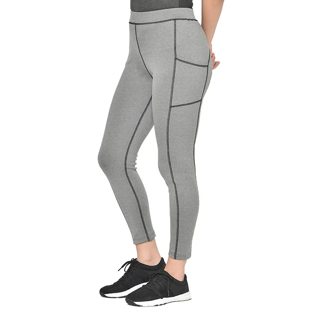 Light Grey Color Women Gym & Fitness Hight Quality New Design Women High Wasted Capri Leggings And Tights