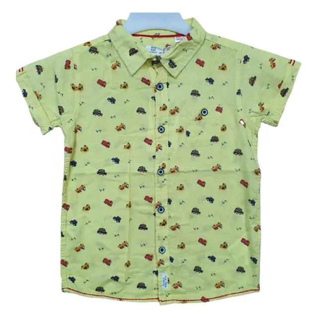 Brand boys short sleeve all over print shirt.