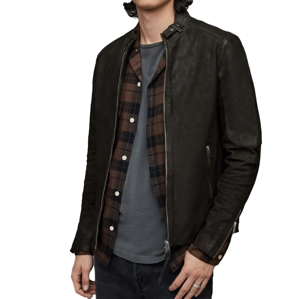 New Trend Fashion Motorcycle Jacket Turn-Down Collar Real  Genuine Leather Jacket man/100% Real Leather sleeve jacket