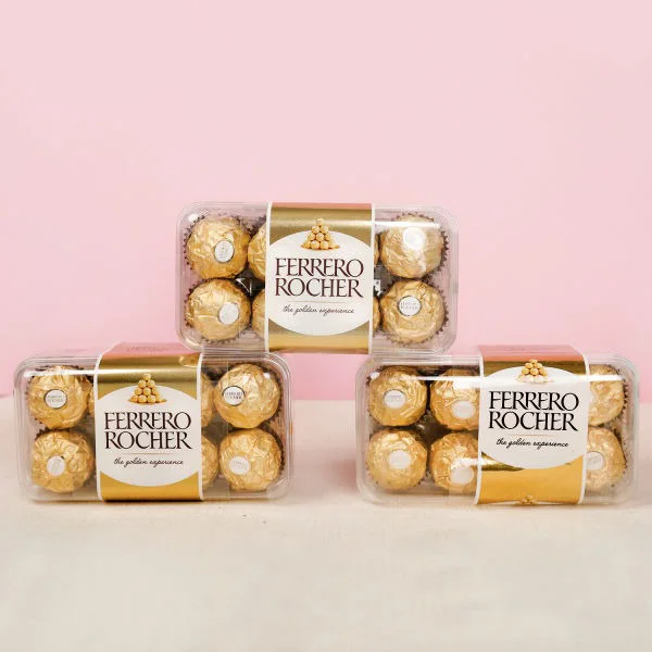Ferrero Rocher 24 Pieces Boxed Chocolates 300G Ferrero Roche New Products Gold Foil Packaging Crispy Compound Chocolate Ball Hot