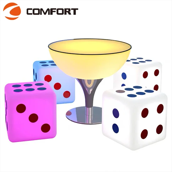 Portable Bar Table Customization Outdoor Modern Colorful Led Chair Table Rechargeable Led Furniture