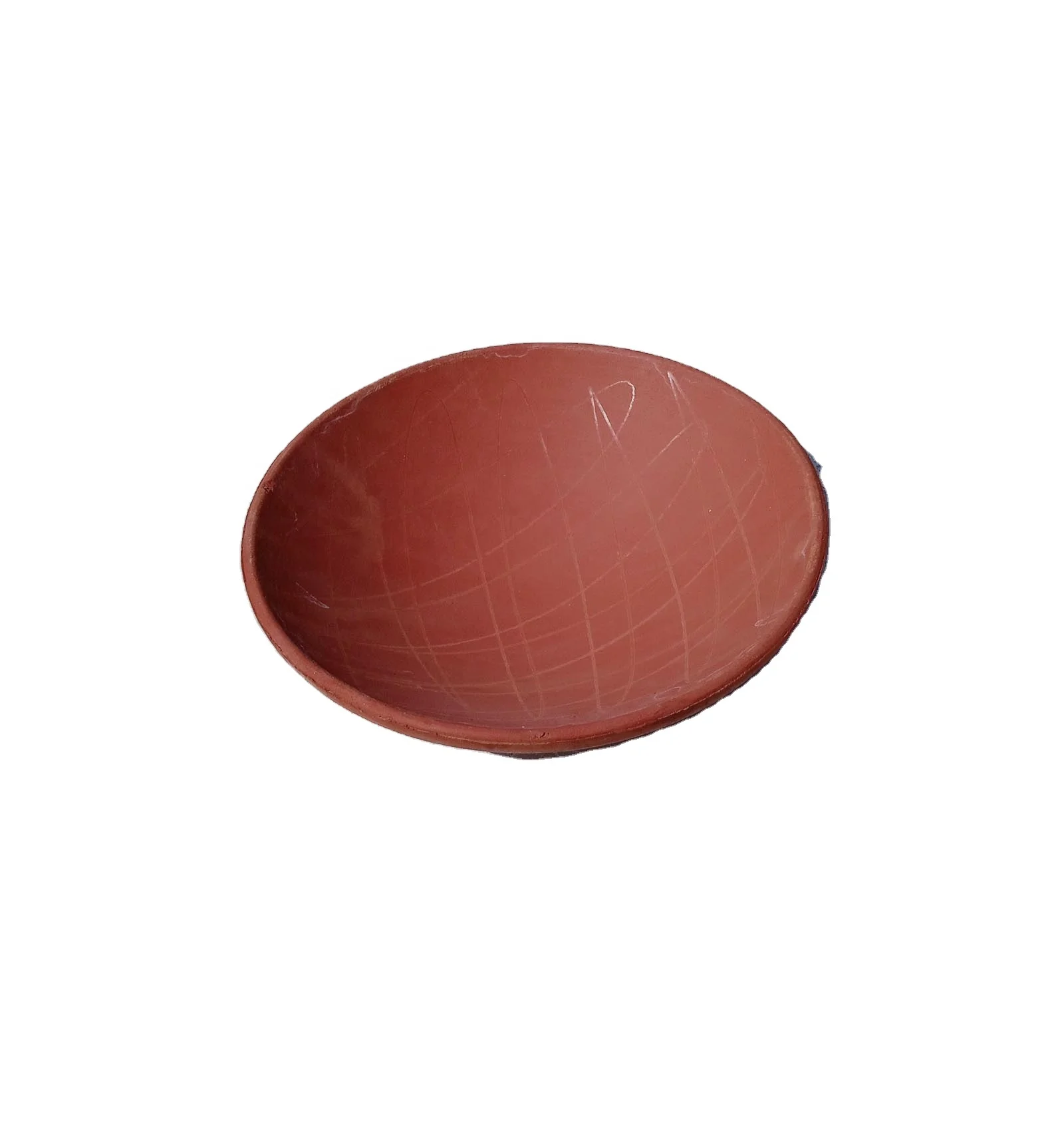 Большая Жаровня из натуральной терракотовой глины, тарелка для жарки и обжарки с глянцевой гладкой отделкой, индийская керамика