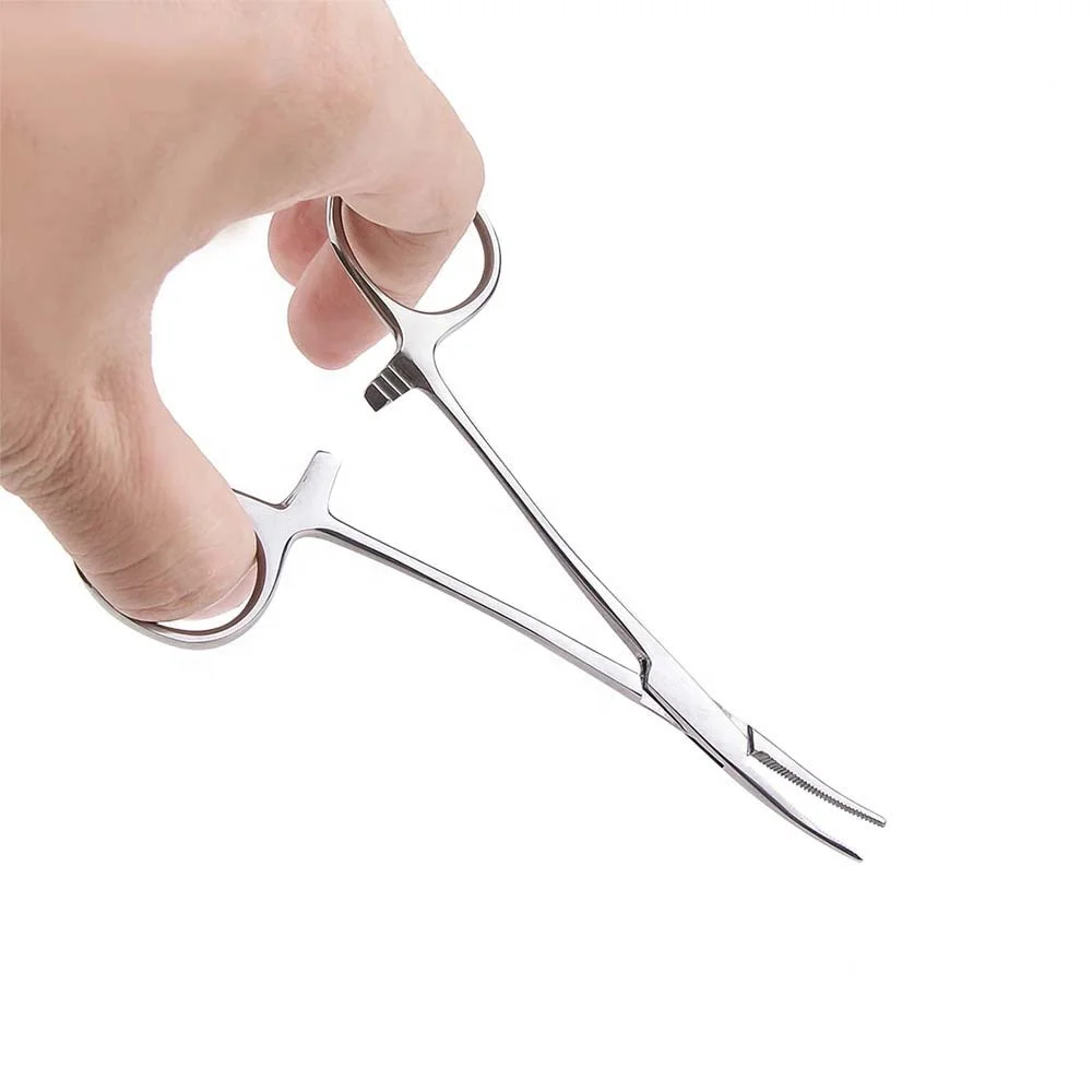 Hand Tool Hemostatic Forceps Pet Hair Clamp Fishing Locking Pliers Epilation Tools Curved Straight Tip
