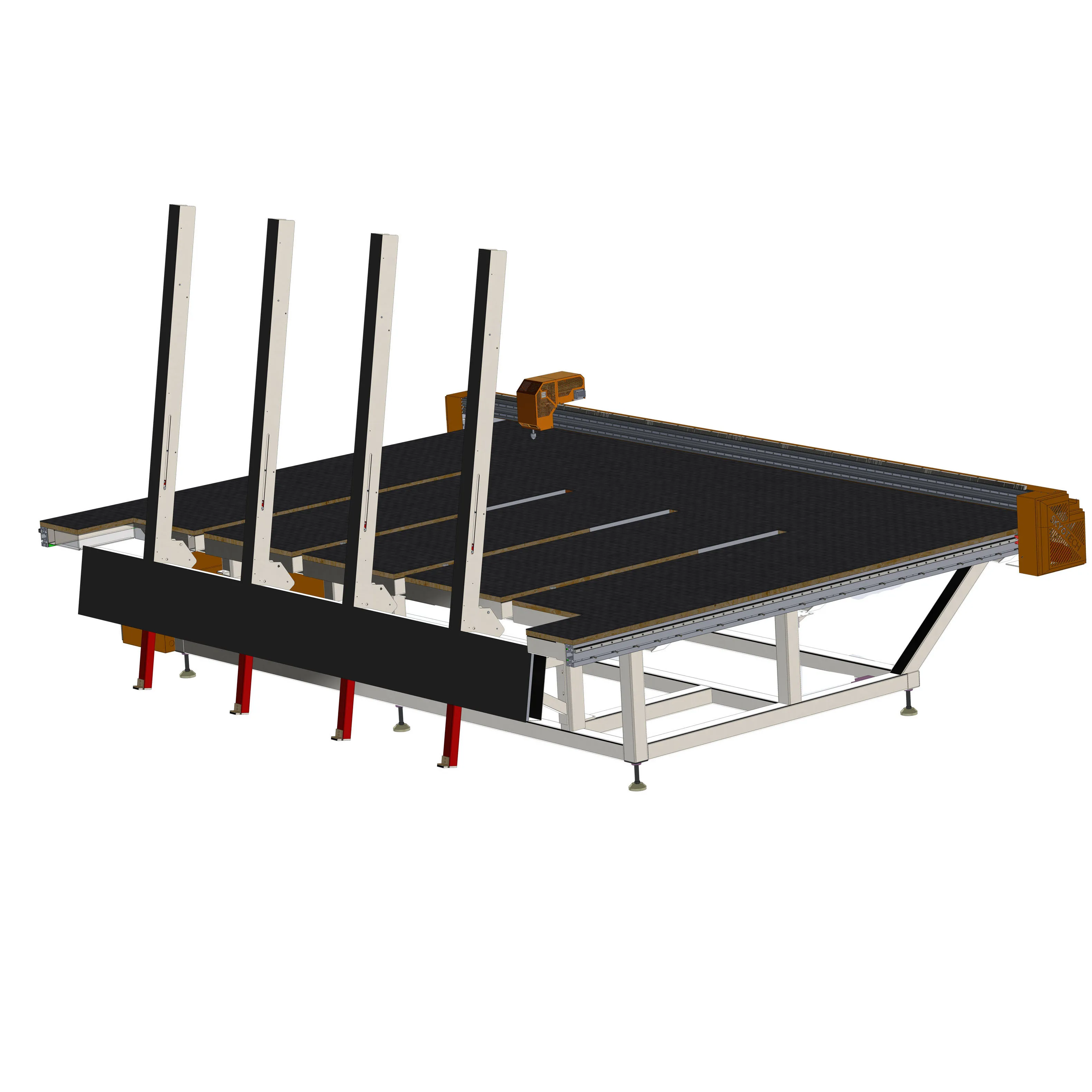 Commercial CNC glass cutting machine  equipment for linear and curved cutting of glass and mirror sheets