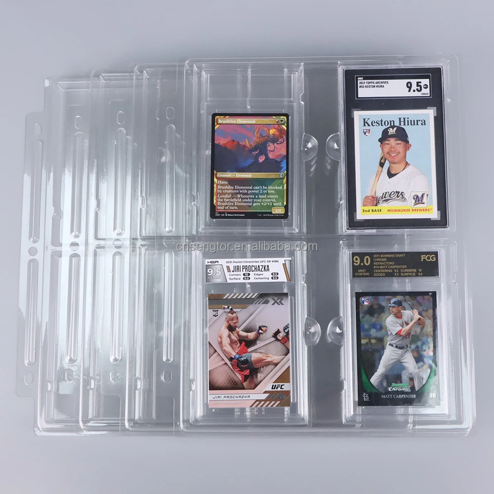 PRO Card Sleeves Graded Sports Slabs Baseball Cards 3 Ring Binder Graded Cards Protect Pages