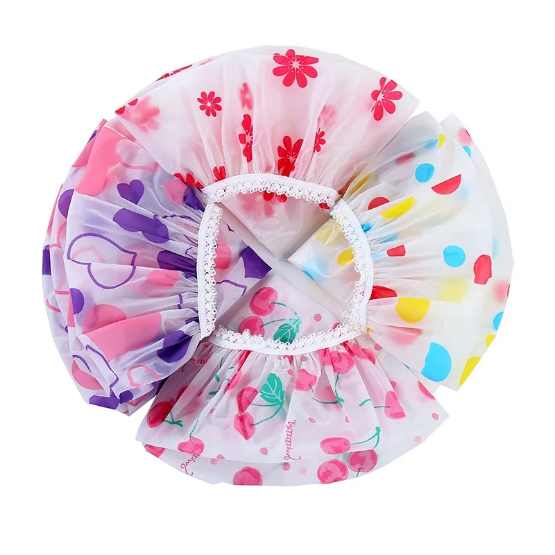Shower Cap Elastic Reusable Waterproof Bathing Hair Caps Beauty Salon Spa Shower Caps for Women