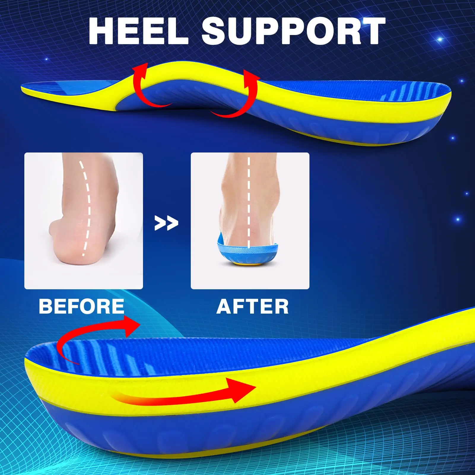 Pronation Correction Plantillas Ortopedica Flexible Arch Support Shoe Inner Soles
