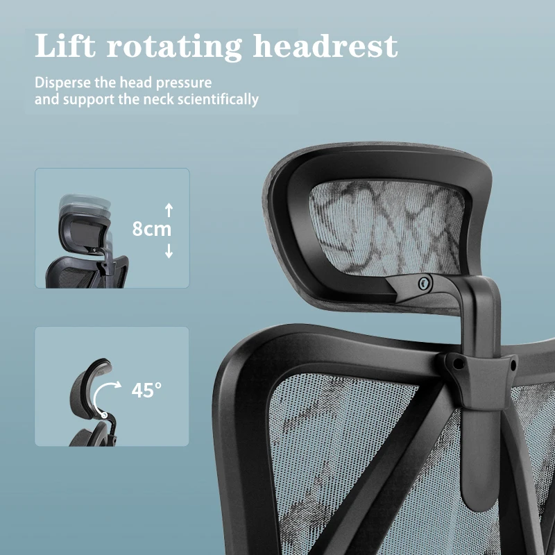 SIHOO mesh executive ergonomic boss comfortable soft high back office chair height adjustable with footrest in Malaysia