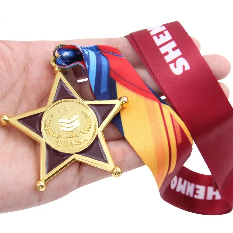 custom Cheap Price ODM Bespoke Metal gold medal Souvenir fine Sports Medal With Ribbon