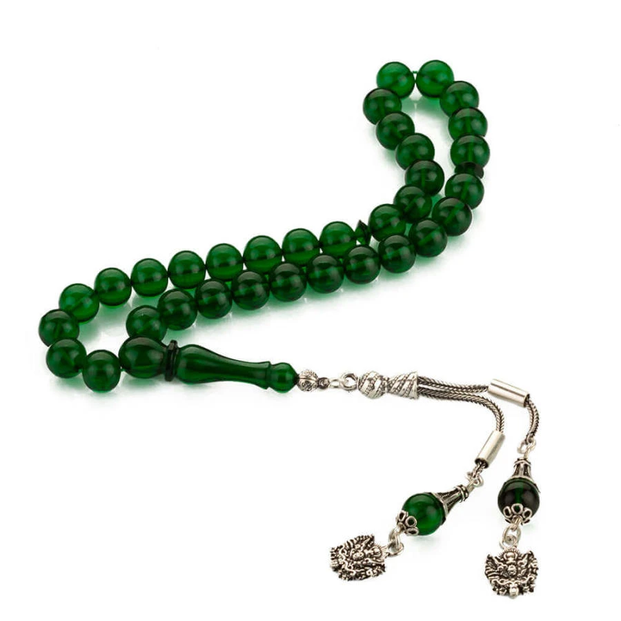 Зеленые цветные четки счетчик Tasbih tasbeeh камни стеклянные кисточки Ramadan Eid подарок Мусульманский Исламский Tasbeeh OEM сервис