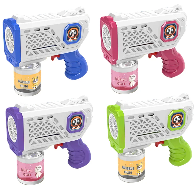 2024 novelties Hot Electric Bubble Maker & Water Squirt 2 in 1 light up gun wand toy for kids games favor