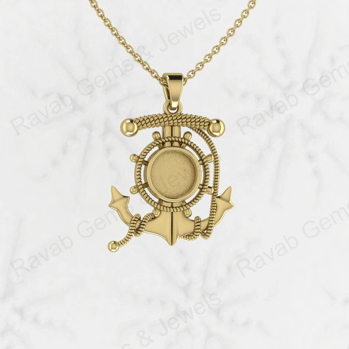 925 Подвеска в виде якоря из стерлингового серебра