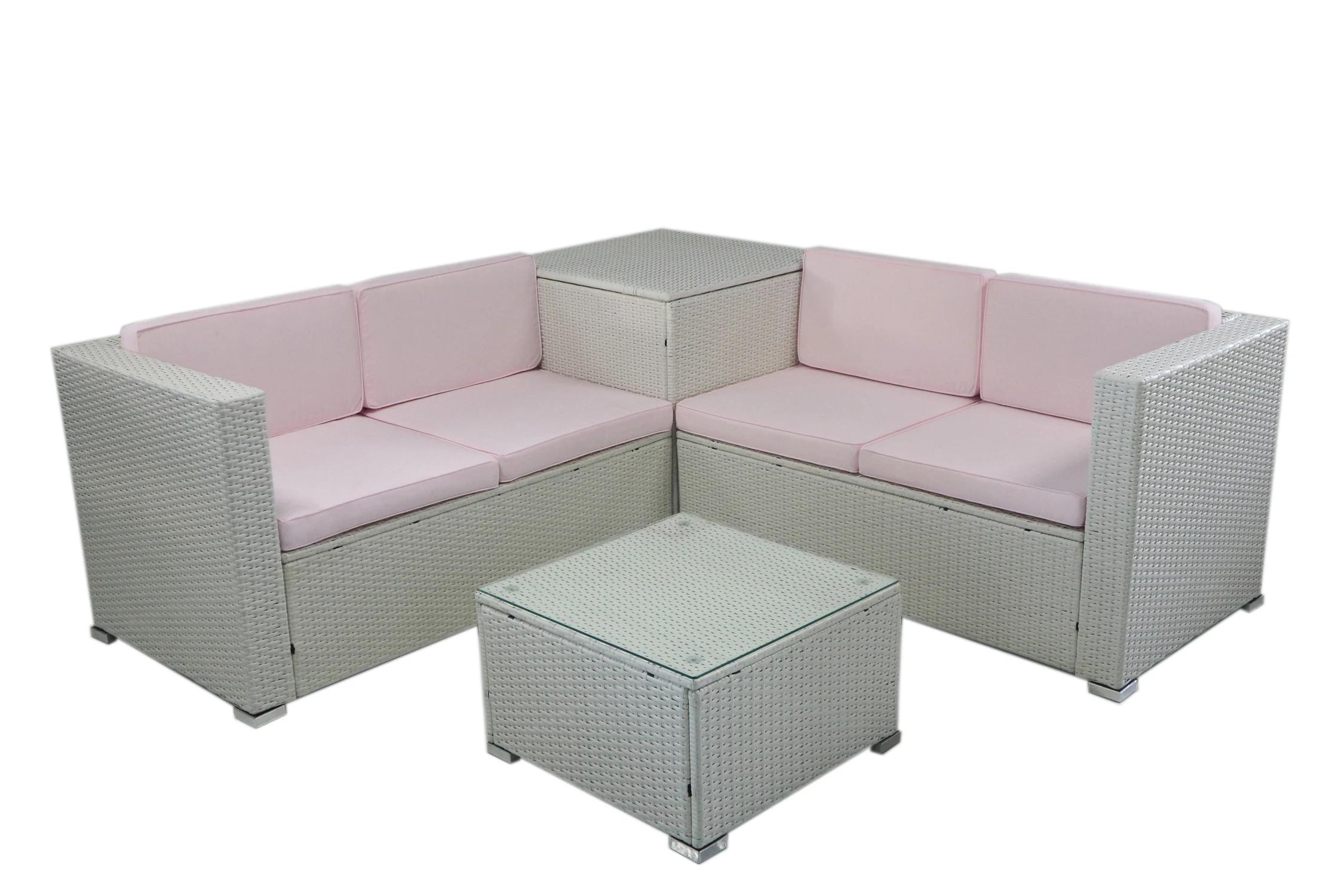 Высокое качество дешевая цена ПЭ плетеная садовая мебель диван угловой