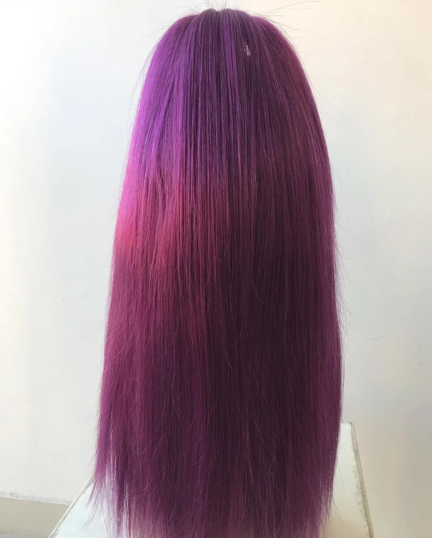 Direct from India Top Best Quality Wholesales Single Donor Hair Raw Indian Temple Remy Virgin 18 Purple Coloured 4x4 Closure Wig