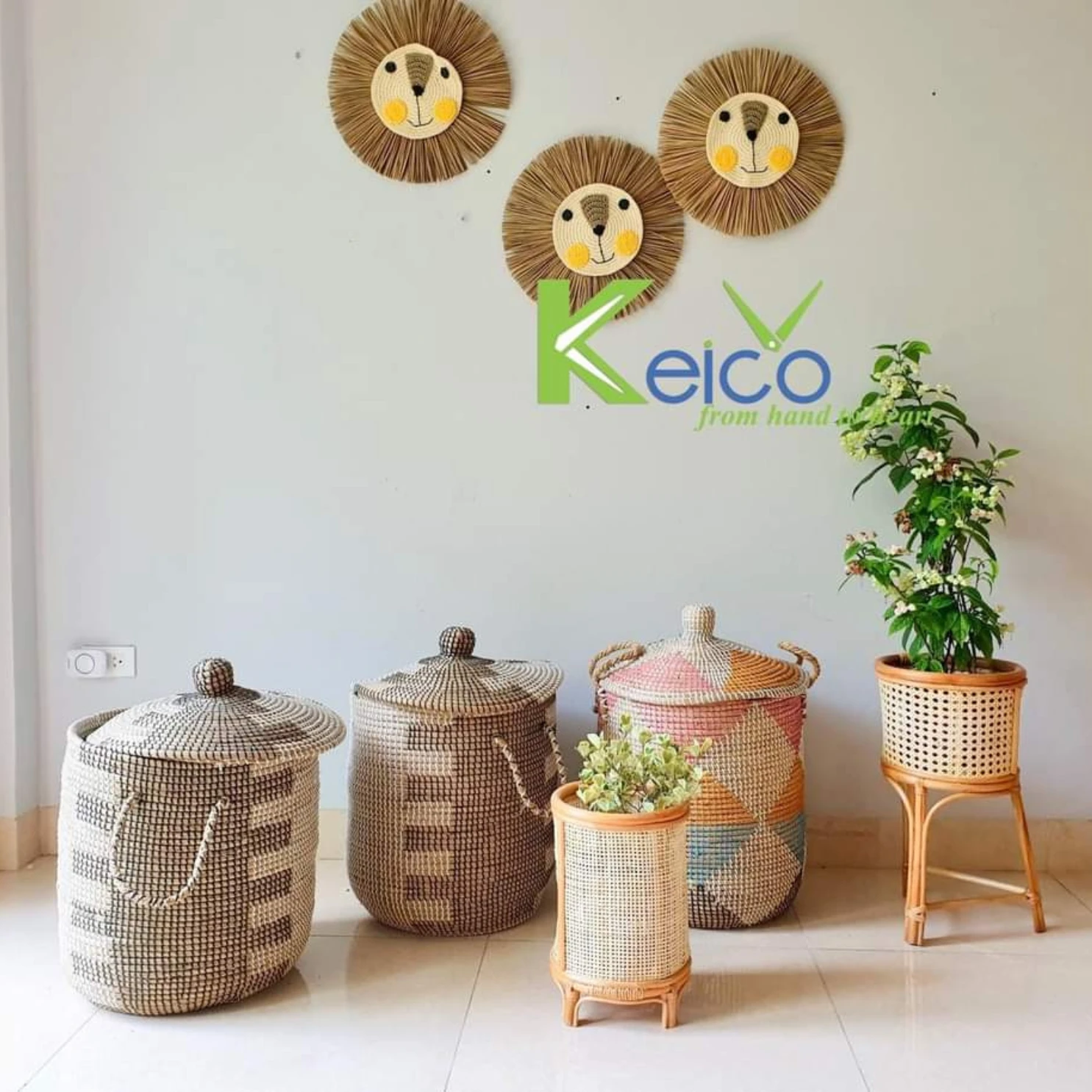 2023 Innovative Products Natural Seagrass Laundry Basket Dirty Clothes Laundry Basket Handle Storage Basket  From Keico Vietnam