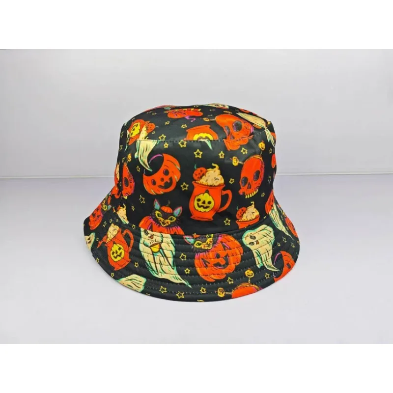 Halloween pumpkin Logo Hot Selling Plain Bucket Hat Wholesale 100 Percent Polyester Adult Kids