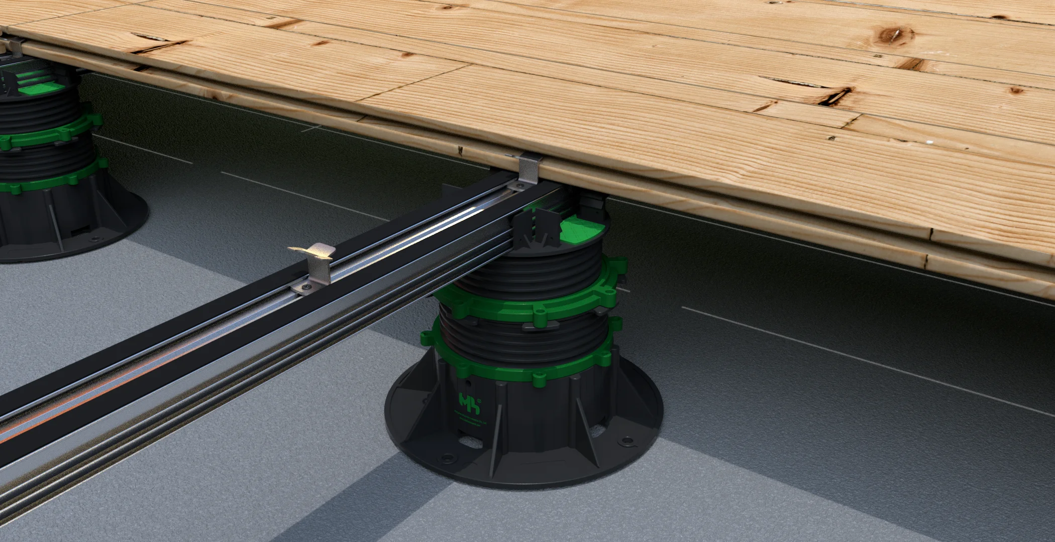 Self leveling adjustable plastic pedestal pave decking support plot pad for flooring support