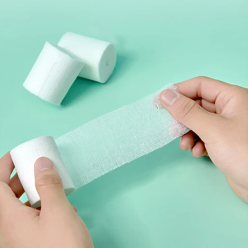 6m Sterilized Medical Cotton Gauze Bandage Rolls Soft Good Permeability and Breathability High Elasticity