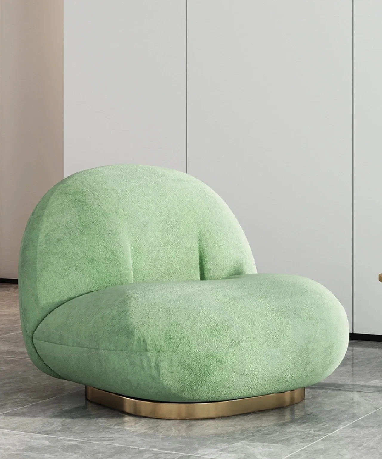 NEWRGY Boconcept Cream White Channeled Pumpkin Shaped Boucle Swivel Lounge Chair With Footstool sofa set furniture living room