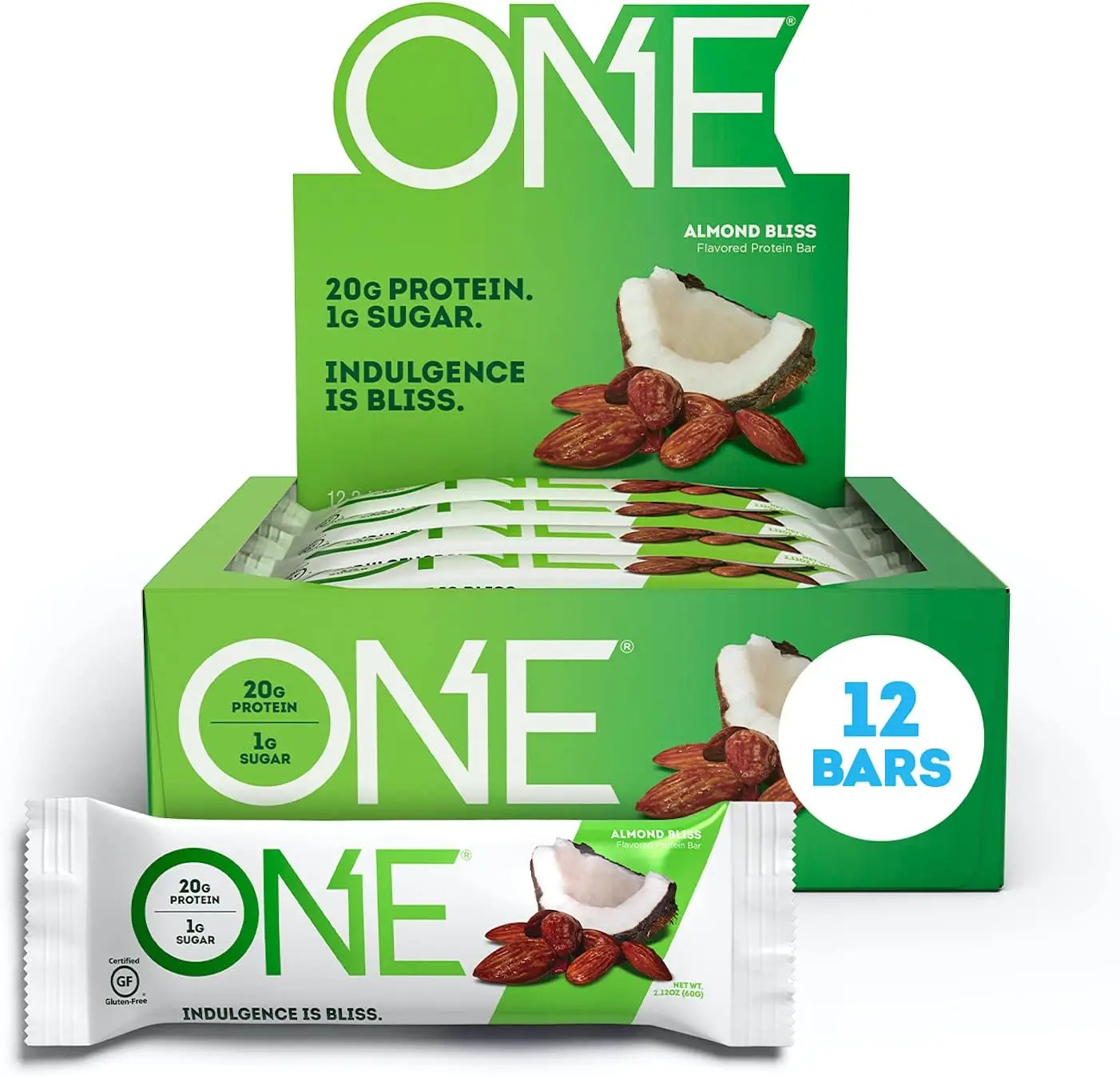 ONE Protein Bars, Chocolate Chip Cookie Dough, Gluten Free Protein Bars with 20g Protein and  2.12 oz (12 Pack)