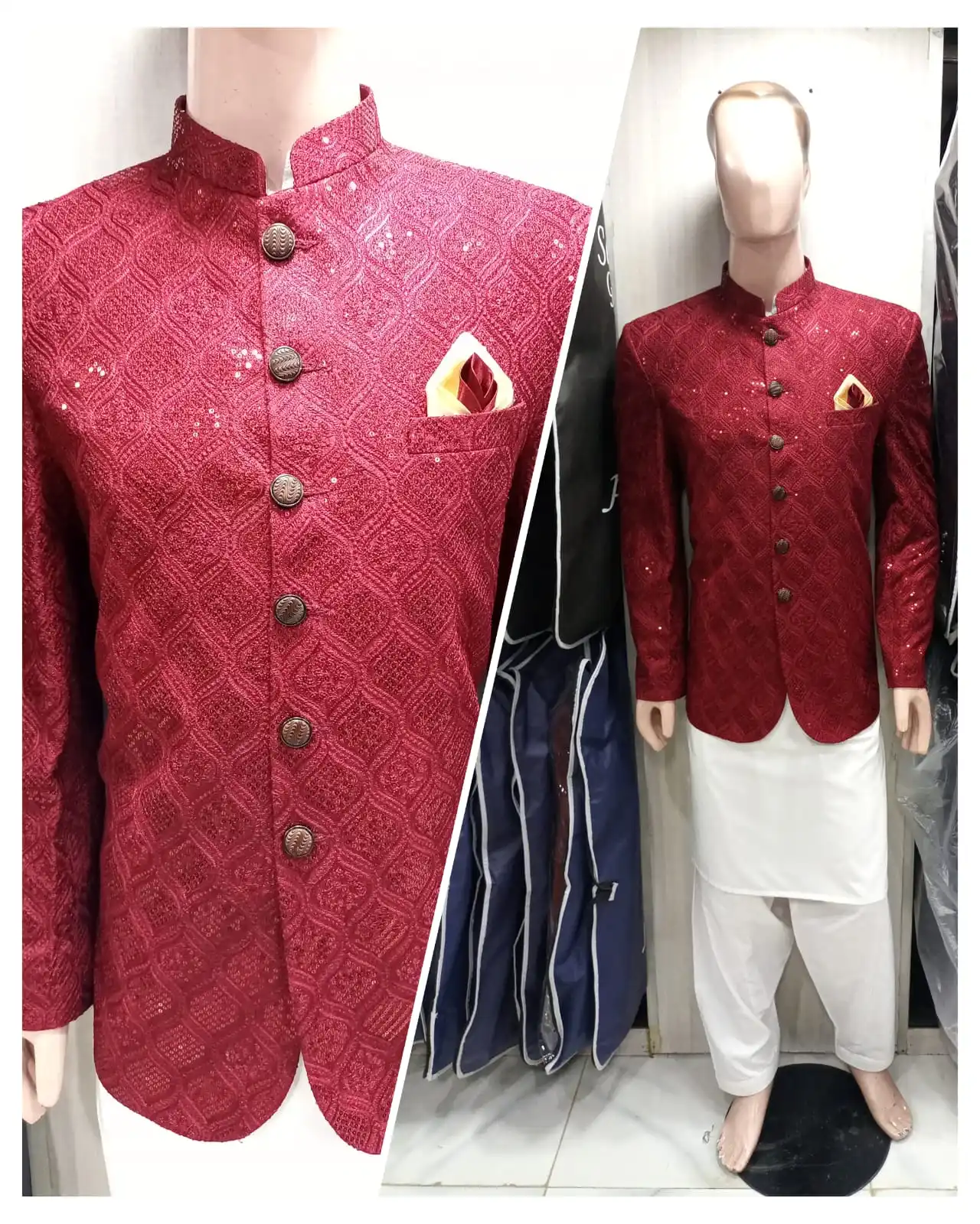 Модная дизайнерская мужская пижама Kurta полный комплект для жениха sherчвани Khoosa Kulla доступен доставки дверей