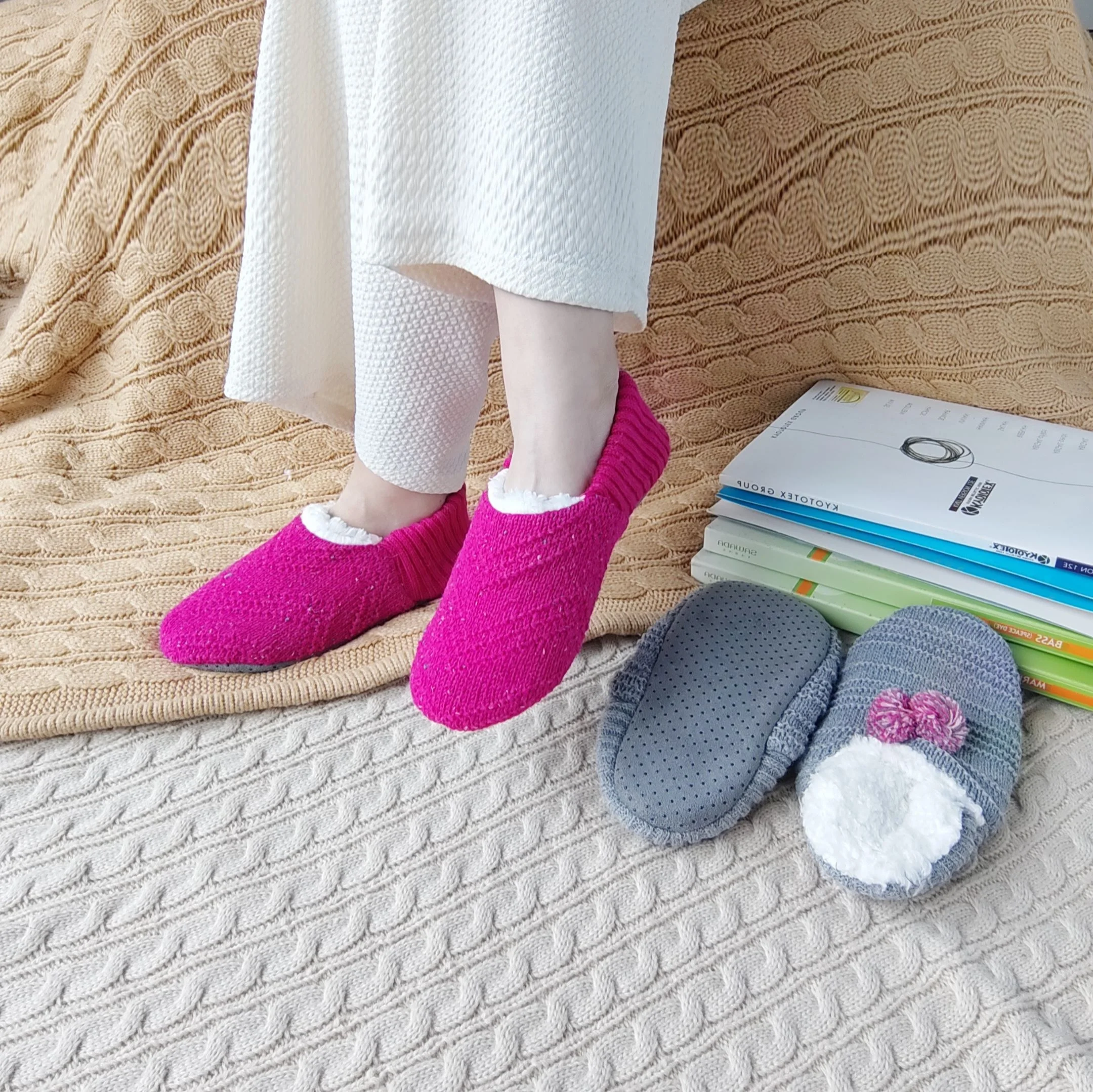 slipper socks with rubber sole for adults slipper socks with rubber sole fashionable knitted floor socks