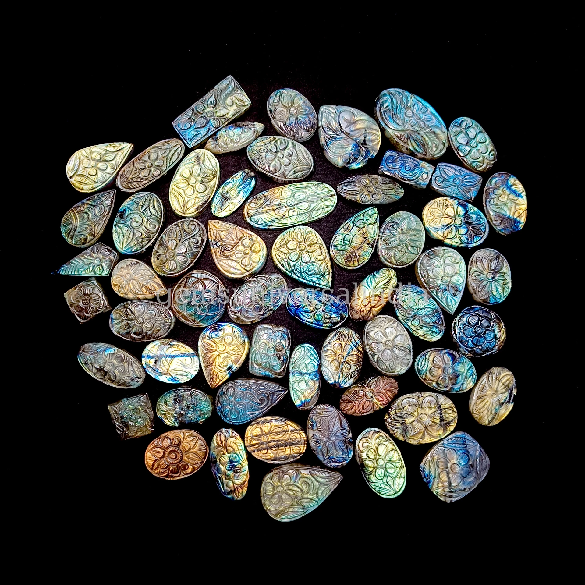 Flashy Labradorite Hand Carved Cabochon for Jewelry Making Natural Labradorite Carving Gemstone Mix Shape Stone With Free Size