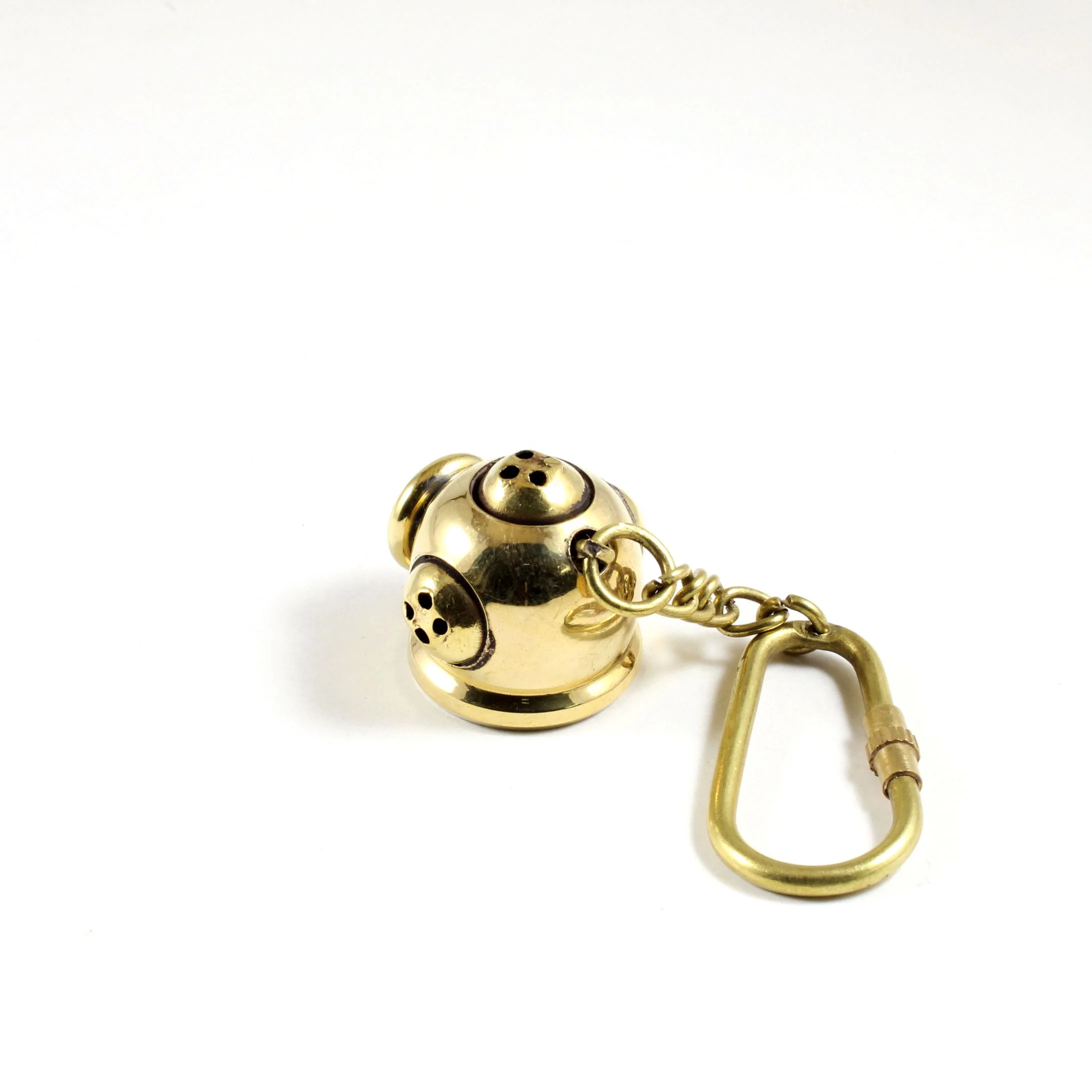 Brass Metal Diving Helmet Collectible Antique Style Finish Nautical Keychain Keyring