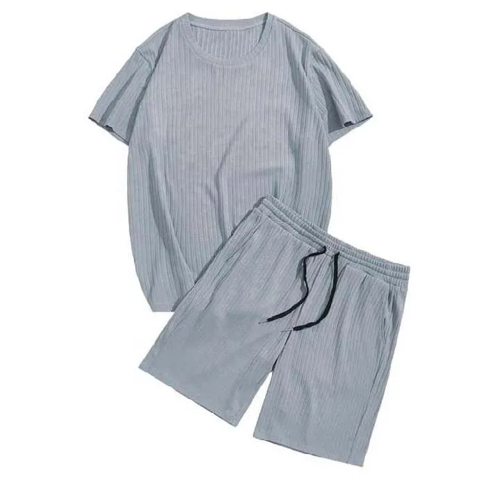 Men Suits Casual Tracksuits Sets Summer Sportswear Suit 2 Piece Men Letter Embroidery T-Shirt Waist Jogger Shorts Set Streetwear
