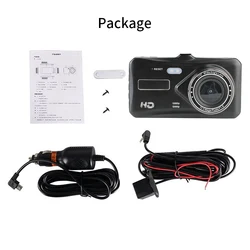 Car Video Recorder Dash Cam Dual Lens HD 1080P Auto Digital 4' IPS Touch Screen DVR Camera G-Sensor WDR Car DVRS Dashcam Camera
