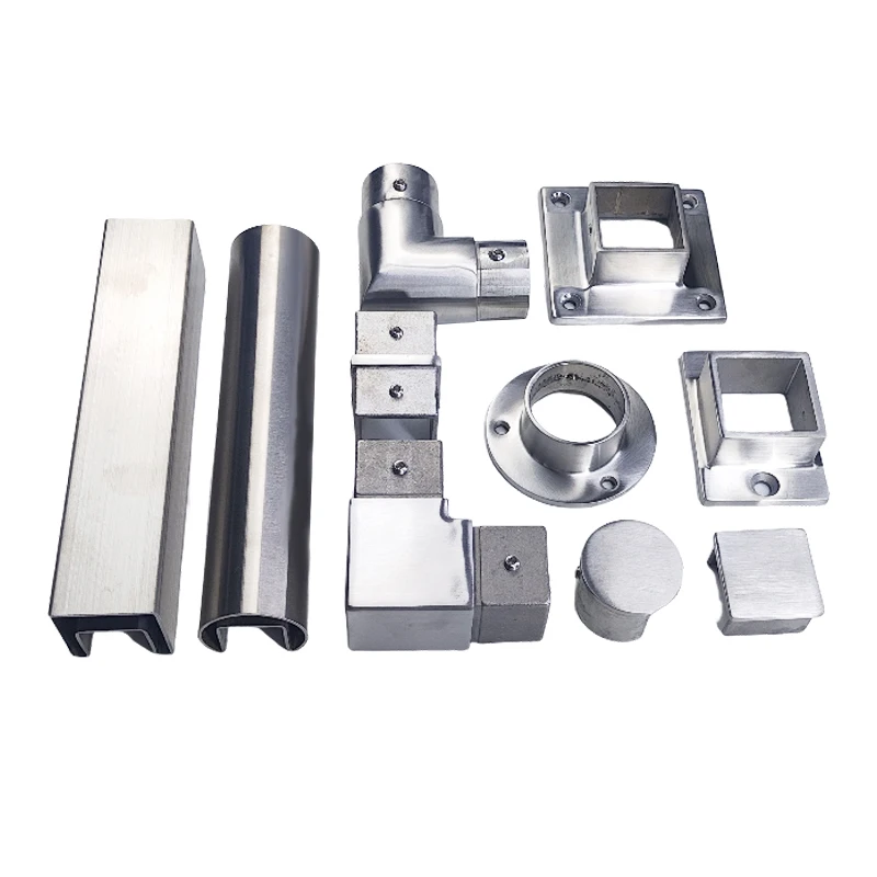 Aluminum Profiles Balcony Glass Handrail Balustrade Accessories Stair Glass Railing Fittings Railing System
