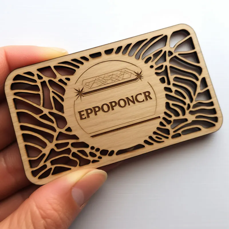 eco friendly wooden souvenir custom logo engraved wood business card