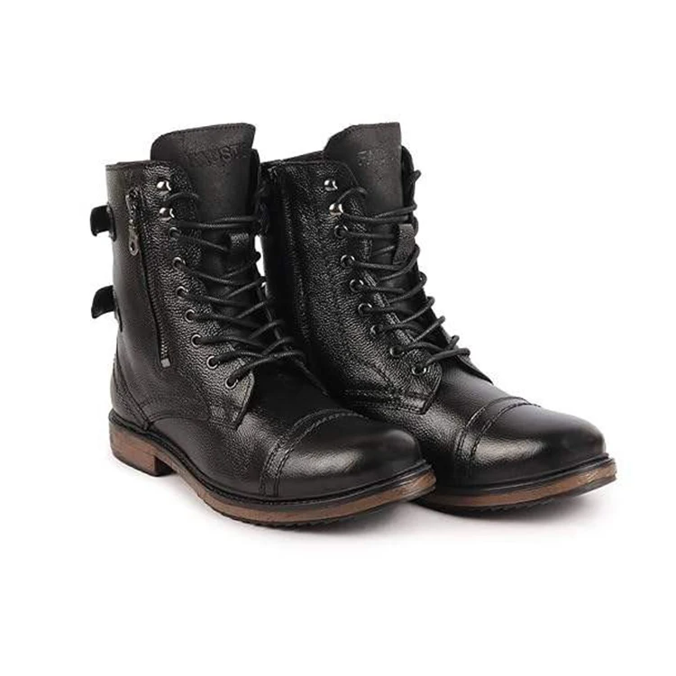 Leading Exporter of Unique Design Custom Logo Shoes OEM High Quality 100% Genuine Leather Hiking Boot for Men from India