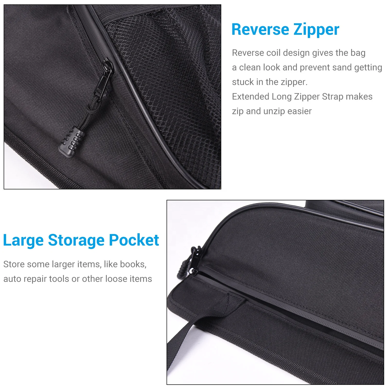 MICTUNING Universal RZR Accessories Car Foldable Storage Bag UTV Cab Pack Center Seat Bag Organizer