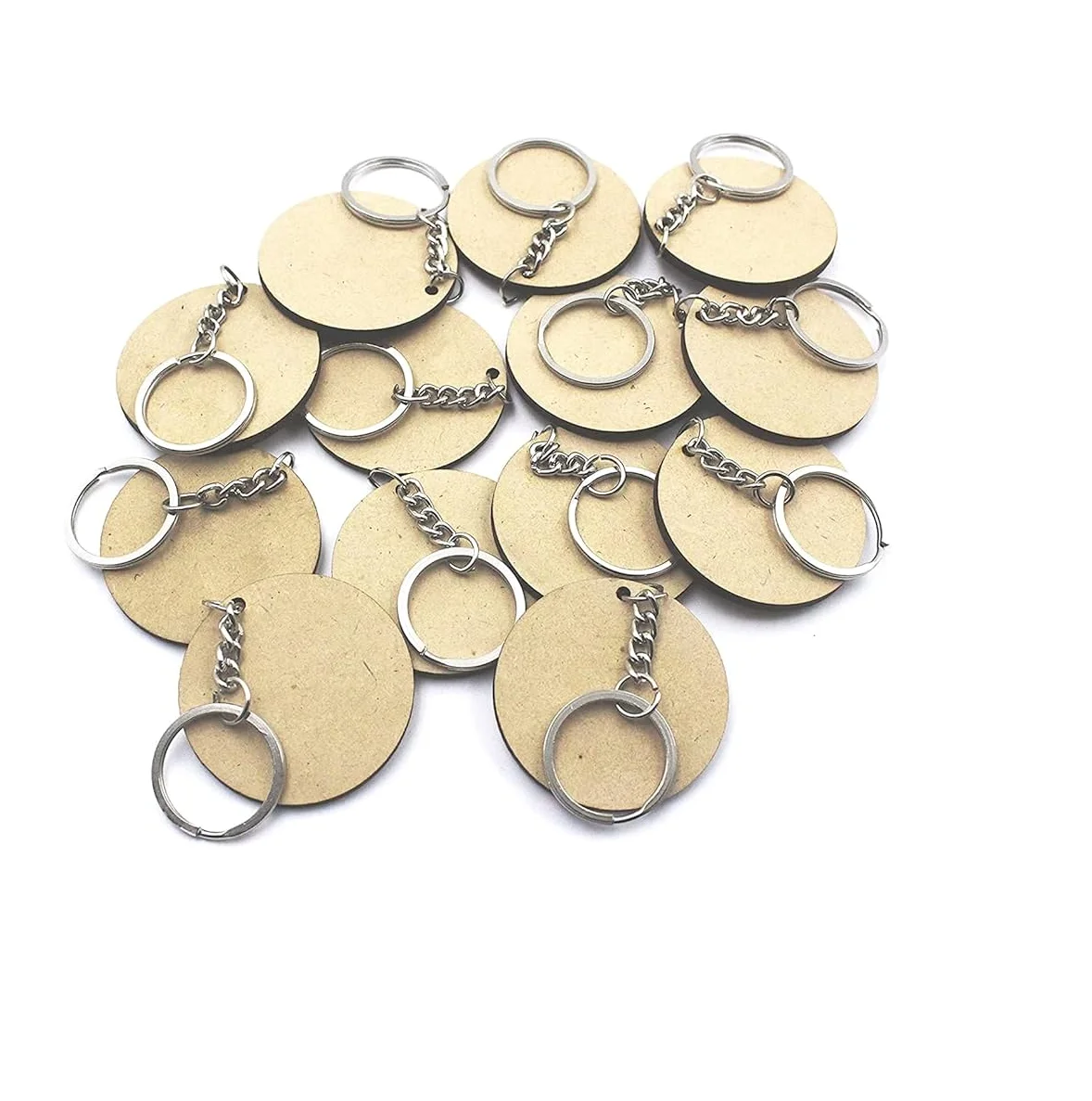 MDF key ring Sublimation MDF Key holder accessories handmade keychain design piece round shape natural craft