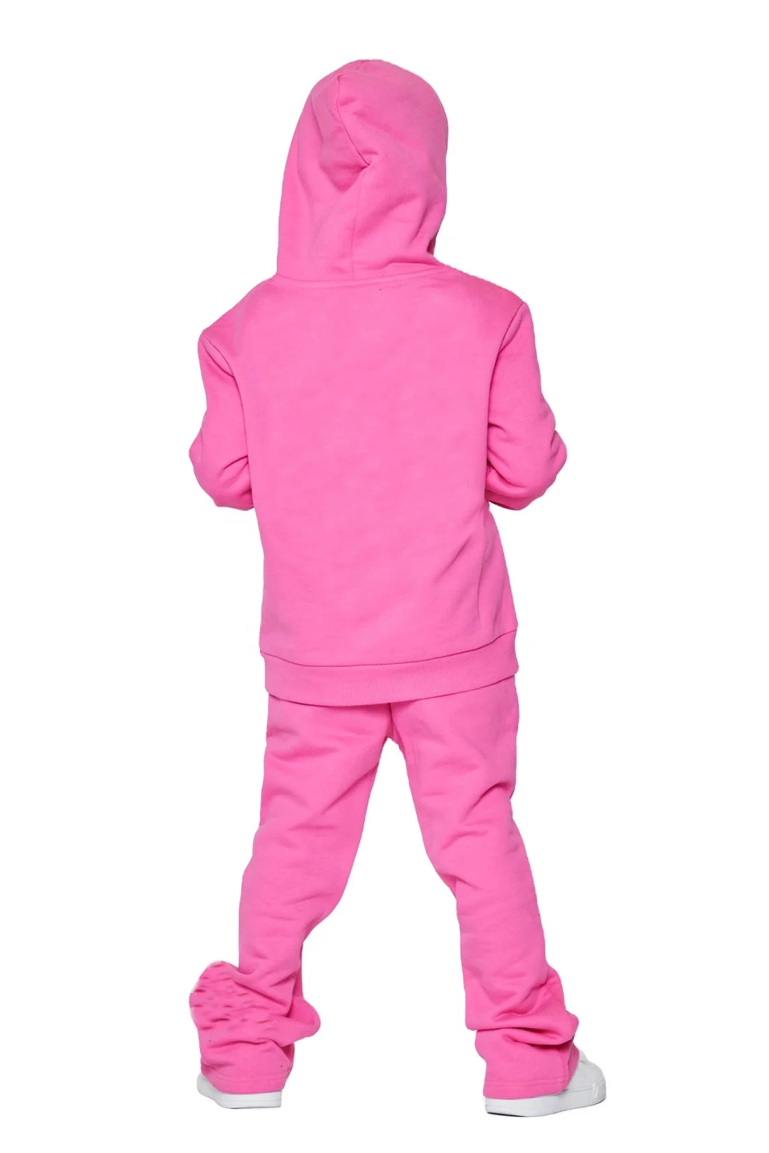 2024 Lovely Design Custom Made Flared Tracksuit For Boys Clothing Sets Kids Stacked Sweatsuits Children Green Sweat Suits