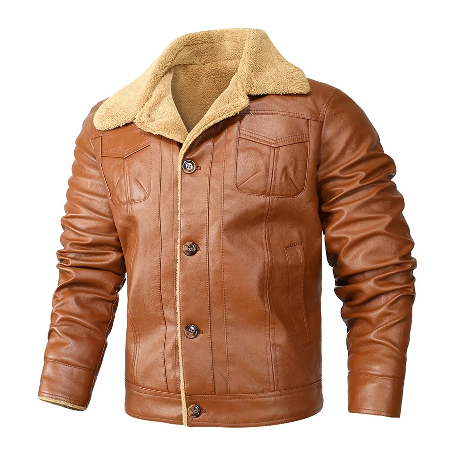 Plus Size Fashionable Spring man Leather Jacket Wholesale customized Loose Luxury Genuine Leather Jacket